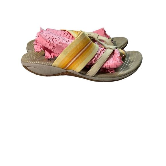 Merrell Yellow and Cream Slip On Sandal with Flip Flop Toe - Picture 8 of 11